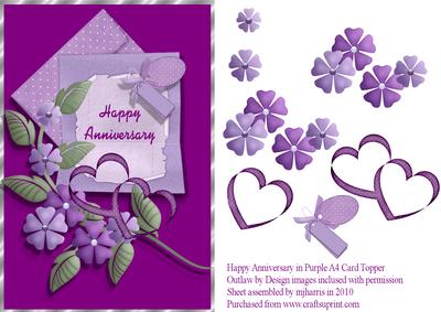 Happy Anniversary in Purple Card - CUP44823_99 | Craftsuprint