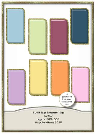 8 Gold Edge Sentiment Tags - Cu4cu - CUP621189_99 | Craftsuprint