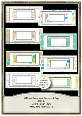 8 Pastel Decorative Sentiment Tags - Cu4cu - CUP621418_99 | Craftsuprint