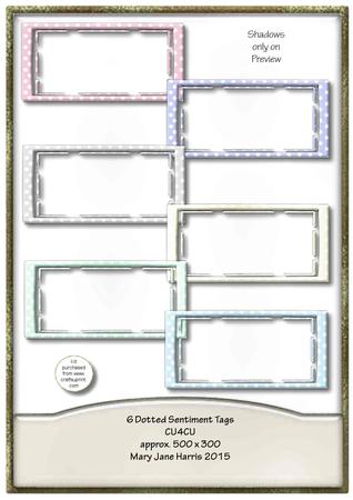 6 Dotted Sentiment Tags - Cu4cu - CUP621836_99 | Craftsuprint