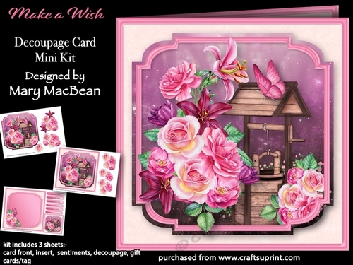 Make a Wish - Decoupage Card Mini Kit - CUP1171820_1648 | Craftsuprint