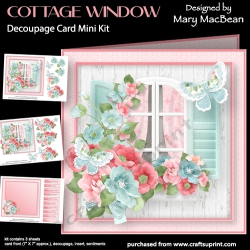 Cottage Window - Decoupage Card Mini Kit - CUP1209160_1648 | Craftsuprint
