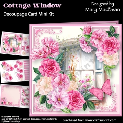 Cottage Window - Decoupage Card Mini Kit - CUP1214034_1648 | Craftsuprint