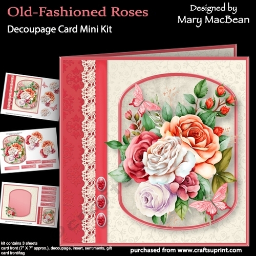Old-Fashioned Roses - Decoupage Card Mini Kit - CUP1216263_1648 ...