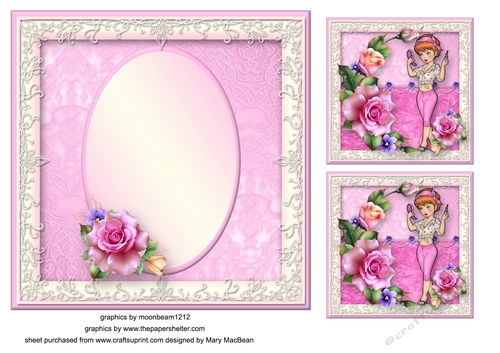 Pretty in Pink Decoupage Card Insert - CUP720465_1648 | Craftsuprint