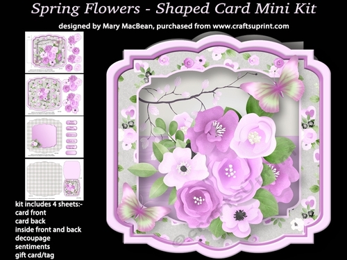 Spring Flowers - Shaped Card Mini Kit - CUP856746_1648 | Craftsuprint