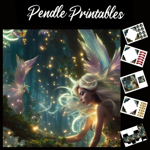 Fairy Of The Magic Woods 7x7 Card Kit. Matching Box, Gift Bauble,Tag ...
