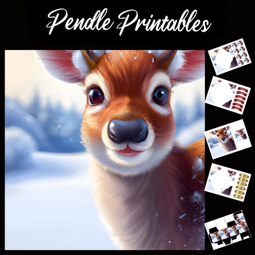 Photobomb Fawn 7x7 Card Kit. Matching Box, Gift Bauble,Tag CUP1253590_2229 Craftsuprint