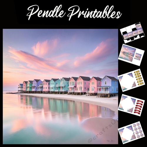 The Beach Huts 7x7 Card Kit. Matching Box, Gift Bauble,Tag - CUP1279466 ...