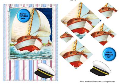 Vintage Sail Boat Fathers Day Card - CUP218798_617 | Craftsuprint