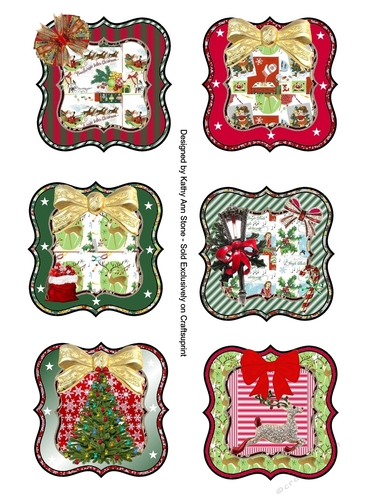 Small but meaningful- with Santa in most :) - sheet of Six Shaped ...