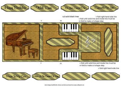 Music to My Ears Piano T-step Tri Fold - CUP124749_376 | Craftsuprint
