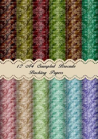 12 A4 Crumpled Brocade Backing Papers - CUP291811_376 | Craftsuprint