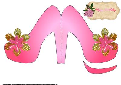 Pink Shoe Shaped Card - CUP52112_376 | Craftsuprint
