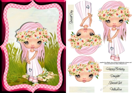 Flower Girl Card Front - CUP753027_376 | Craftsuprint