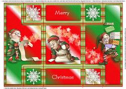 Christmas Elves Tri Fold Shutter Card - Photo by Jane Hamilton