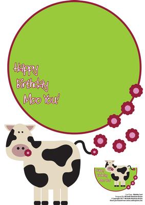 Cute Cow Birthday Card - CUP169541_910 | Craftsuprint