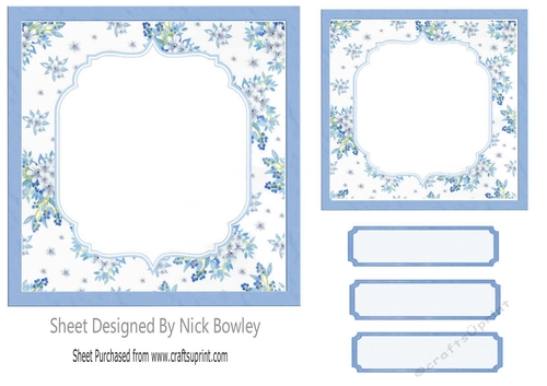 pretty blue floral card fronts/topper 7x7 card front - CUP1157211_415 ...