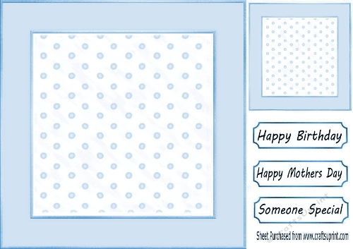 Blue Dot 8x8 Frames Card Fronts - CUP1365839_415 | Craftsuprint