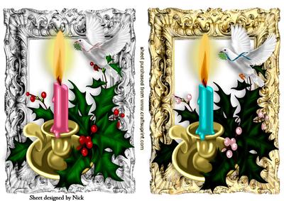 Beautiful Candle Display with Doves in Frames Toppers - CUP386038_415