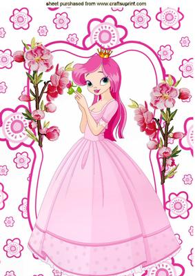 Pretty Princess in Pink with Rose A4 - CUP548883_415 | Craftsuprint