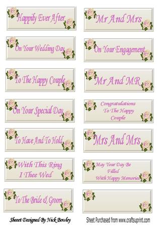 Pretty Cream and Pink Wedding Sentiments with Cream Roses - CUP634413 ...