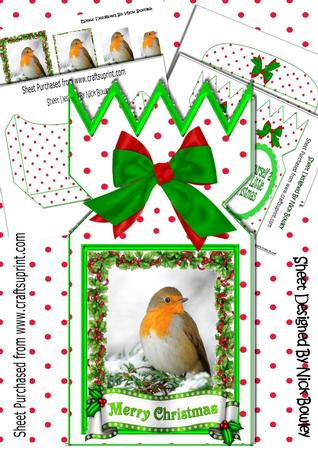 Robin on a Branch with Snow Cracker Card Kit - CUP655416_415 | Craftsuprint