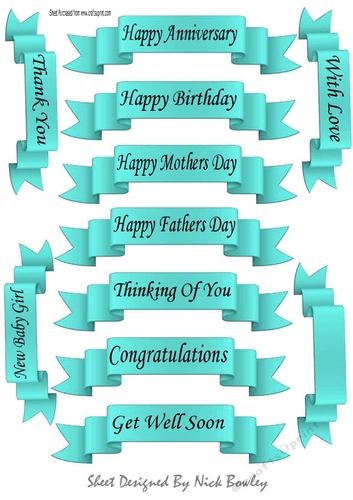 11 black sentiment scroll tags in turq - CUP845069_415 | Craftsuprint