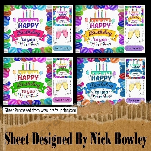 4 Lovely Birthday Card fronts in 8x8 Balloon Frames - CUP963016_415 ...