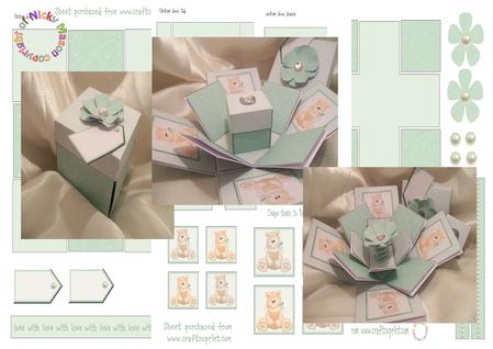 Green Kitty Exploding Secret Box - CUP90028_580 | Craftsuprint