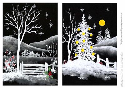 Black and White Christmas Scenes 2 - CUP32196_117 | Craftsuprint