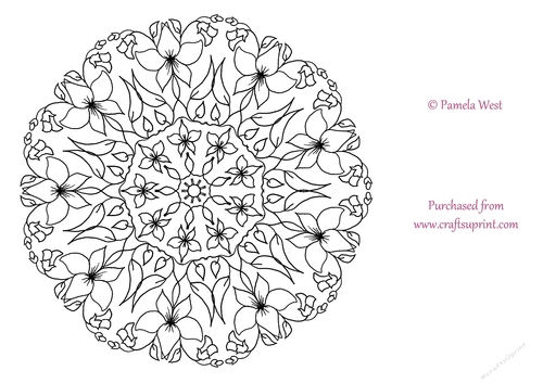 Orchids Mandala, Colouring page. digi stamp, coloring sheet - CUP776966 ...