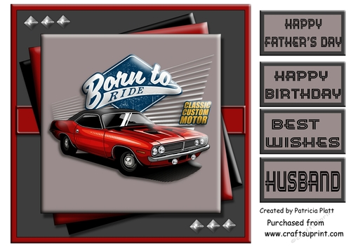 #4 Classic Car 8x8 Fathers day or Birthday Card - CUP1202293_1416 ...