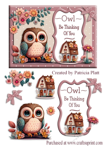 Owl Always Be Thinking of You Decoupage Card Topper - CUP1205213_1416 ...