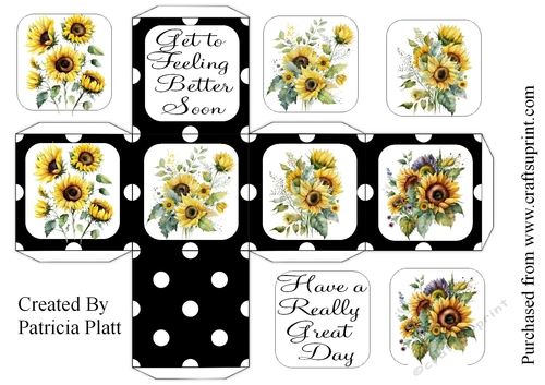Sunflower Text Box Box Sunflower Get Well Box - CUP1229796_1416 | Craftsuprint