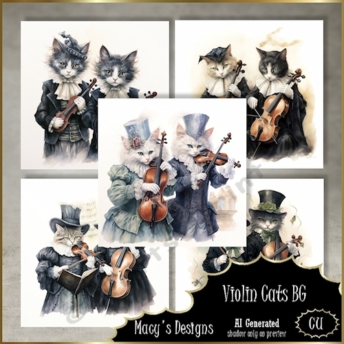 Violin Cats BG CUP1254328_124264 Craftsuprint