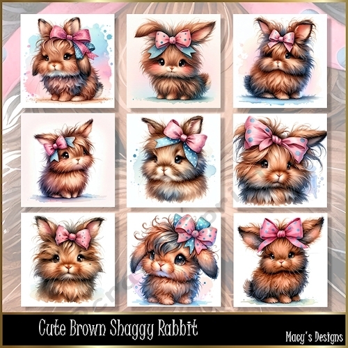 Cute Brown Shaggy Rabbit - Illustrations for Cards - CUP1383512_124264 ...