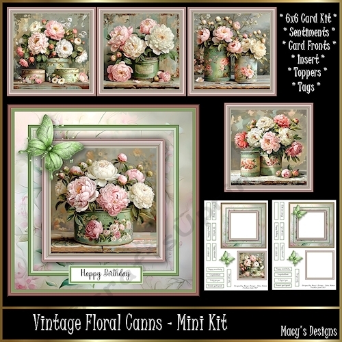 Vintage Floral Canns - 6x6 Mini Kit - CUP1390989_124264 | Craftsuprint