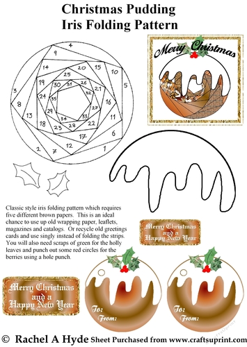 Christmas Pudding Iris Folding Card - CUP841449_155 | Craftsuprint