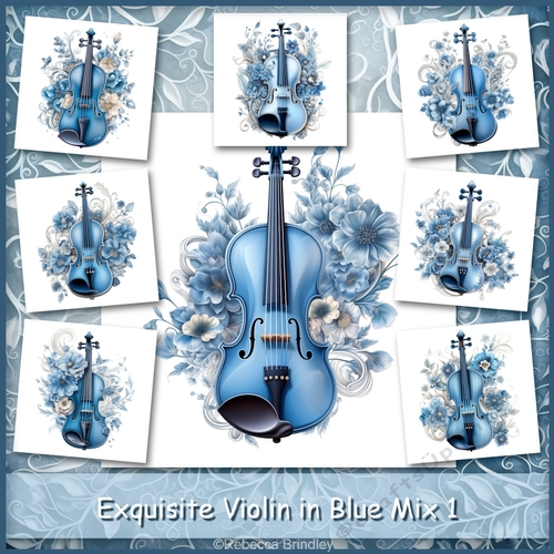 Exquisite Violin in Blue Mix 1 - CUP1285582_442 | Craftsuprint