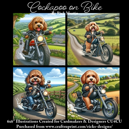 COCKAPOO ON BIKE - Illustrations for Cardmakers & Designers ...
