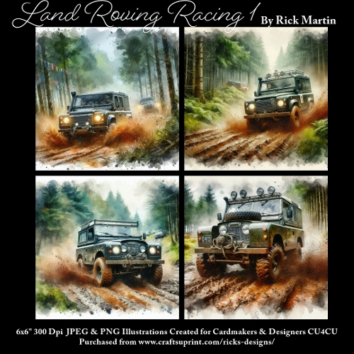 Land Rover Rasing 6x6 Land Rover Racing 1 - Illustrations for Cardmakers & Designers ...