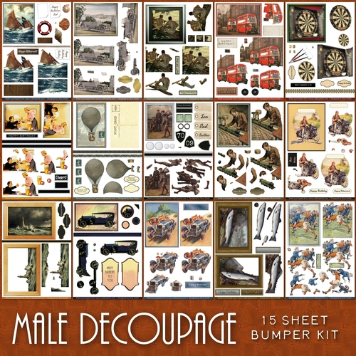 Male Decoupage 15 Sheet Bumper Kit CUP724206_37 Craftsuprint