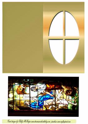 Stained Glass Window in Gold Window Frame - CUP16597_49 | Craftsuprint