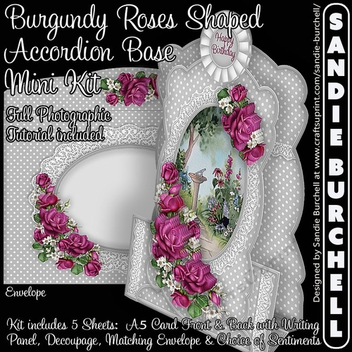 Burgundy Roses Shaped Accordion Base Mini Kit CUP1017915_425