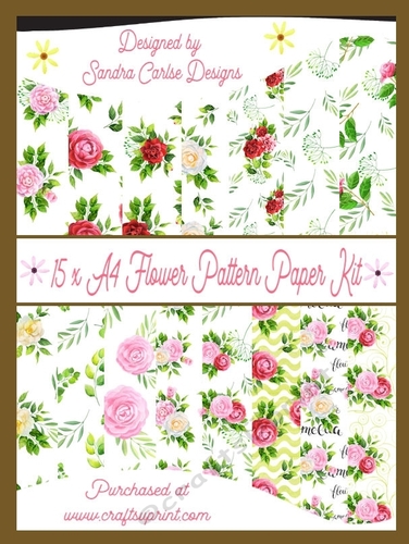 Pretty Flowers Pattern x 15 A4 Background Paper Kit - CUP1063519_719 | Craftsuprint