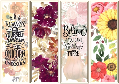 Floral 4 x Bookmarks - CUP1148011_719 | Craftsuprint
