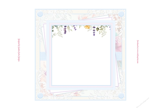 Bluecard Inserts Soft blue floral blank Insert 1 - CUP1212400_719 | Craftsuprint