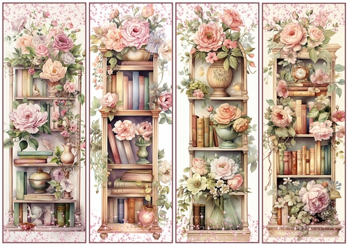 Flowers Bookshelf x 4 Bookmarks 2 - CUP1287156_719 | Craftsuprint