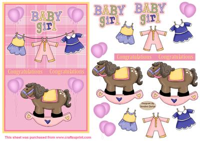 Baby Girl Decoupage Topper 1 - CUP186496_719 | Craftsuprint